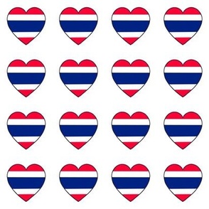 Thai flag hearts