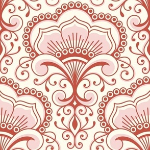 3158 C Medium - decorative floral ornaments / lace, red
