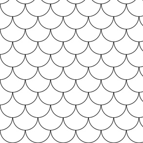 White and Black Mermaid Scale Pattern