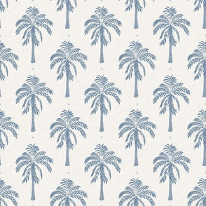 Modern Tropical Meads Bay Palm Denim Blue  Small Scale