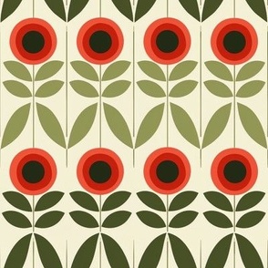 mid century modern poppies