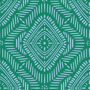 Boho Medallion/Vibrant Green And Blue