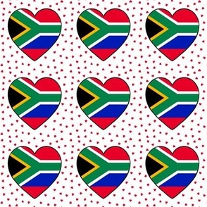 South African flag hearts