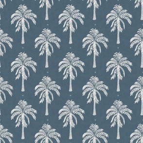 Modern Tropical Meads Bay Palm Midnight Navy Small Scale