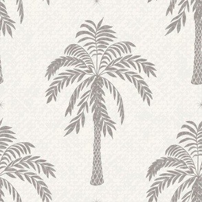 Modern Tropical Meads Bay Palm Sand Beige  Large Scale