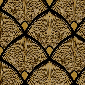 Art Deco Tiled Fans in Black and Gold