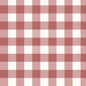 3/4" Gingham: Light Dusty Red Gingham Check, Buffalo Check, Buffalo Plaid