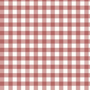 3/8" Gingham: Light Dusty Red Gingham Check, Buffalo Check, Buffalo Plaid