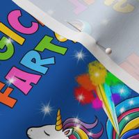 Large Magical Farts Unicorn Rainbow Fart Zone Blue