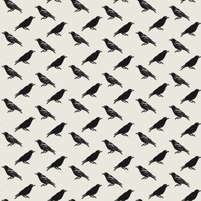Small Simple Black Ravens (Black and White)(6")