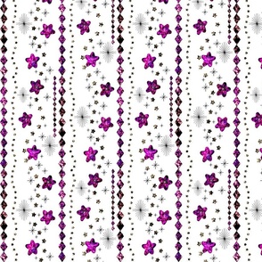 Stars Starbursts and Rustic Harlequin Diamonds Pink and Purple