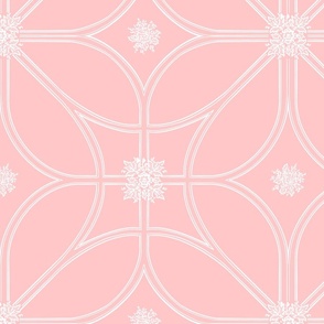 Large Scale Classical Geometric Lattice Pattern in Pink and White