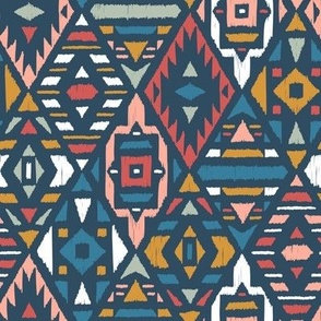 Ethnic Tribal Argyle Colorful Pattern