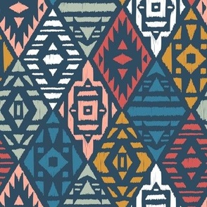 Ethnic Tribal Argyle Colorful Pattern