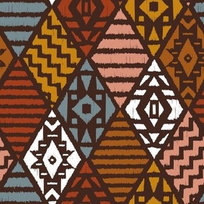 Ethnic Tribal Argyle Colorful Pattern