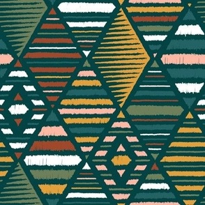 Ethnic Tribal Argyle Colorful Pattern