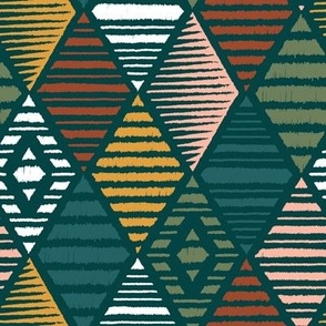 Ethnic Tribal Argyle Colorful Pattern