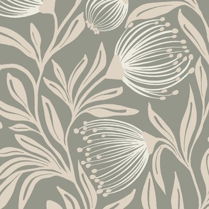 Dandelion Glamour Extra Large Linen and Sage