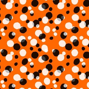 Neon Orange Black Irregular Dots