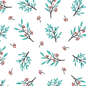 Berry Branch Floral Pattern 