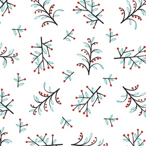 Berry Branch Floral Pattern