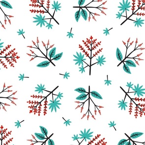 Berry Branch Floral Pattern