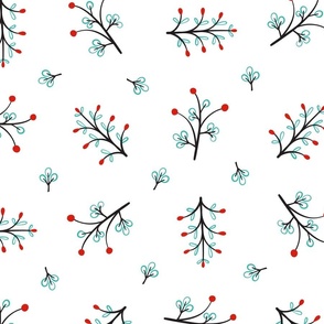 Berry Branch Floral Pattern