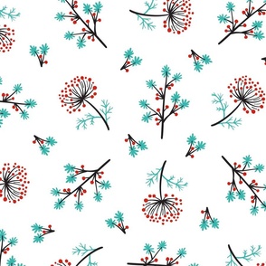 Berry Branch Floral Pattern