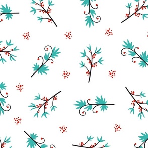 Berry Branch Floral Pattern