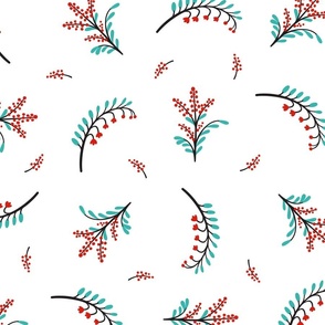 Berry Branch Floral Pattern