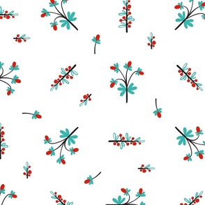 Berry Branch Floral Pattern