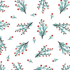 Berry Branch Floral Pattern