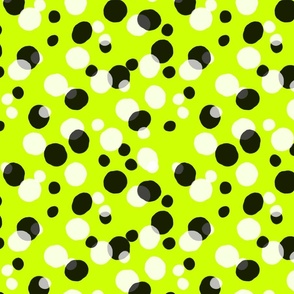 Neon Yellow Black Irregular Dots