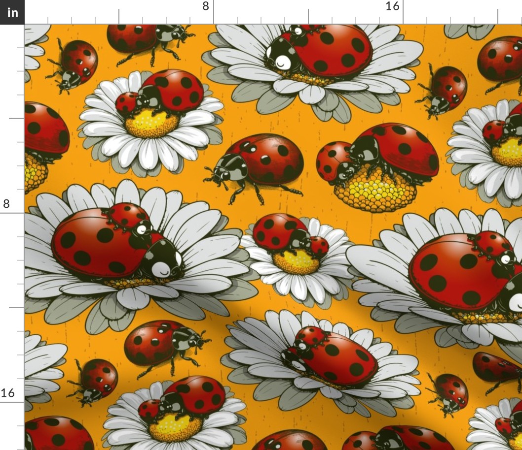 Ladybugs on Orange
