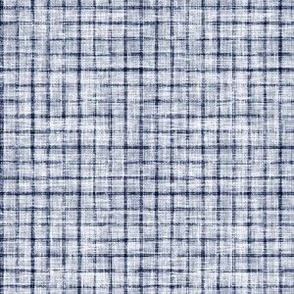 Indigo Linen Textured Grid - Small - Checks Gingham