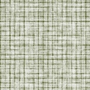 sage Green Linen Textured Grid - Small  - Checks Gingham Celadon Moss Green Olive Green