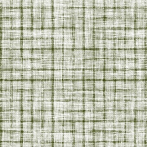 Sage Green Linen Textured Grid - Large  - Checks Gingham Celadon Moss Green Olive Green