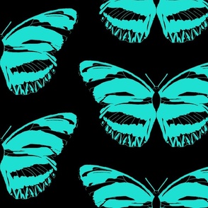 Striped Butterflies_Aqua And Black