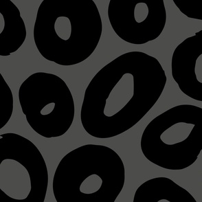 Olive Oval Polka Dots_Gray And Black