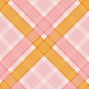 'Peaches & Candy Floss' Scalloped Gingham - Large Edition