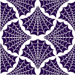 Art Deco Spider Web - L - Violet on White