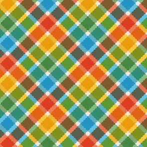   'Rainbow' Scalloped Gingham - Small Edition, Horizontal