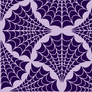 Whimsigothic spider web - L - violet on lavender