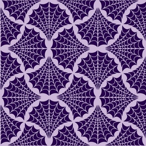 Art deco spider web - M - violet on lavender