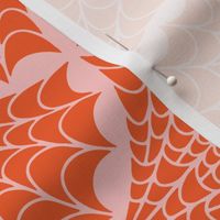 Art Deco Spider Web - M - Orange on Pink