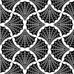 Art Deco Spider Web - M - Black on White