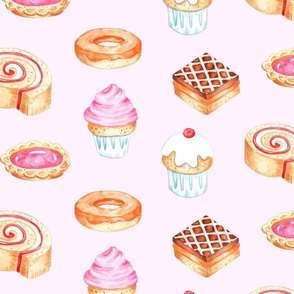 Sweet Treats - Cakes on pink
