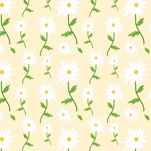 Wild Daisy Dream - white on sandstone cream