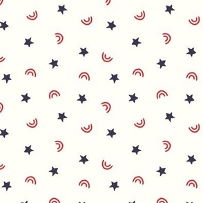 Stars and Rainbows - 4th of July - White