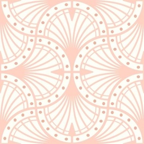 L Art Deco Fan Pink Beige 0074 B